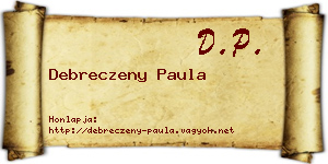 Debreczeny Paula névjegykártya