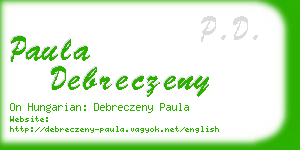 paula debreczeny business card